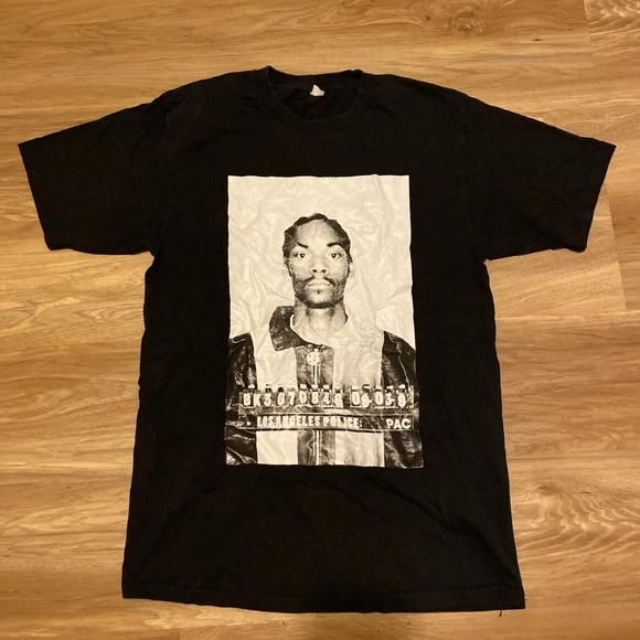 Snoop Dogg Mug Shot Black Cotton Tee - Picture 1 of 4